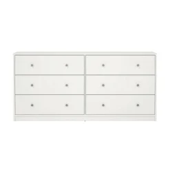 Credenza bianca 143x30x68h cm 6 cassetti - Rick