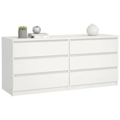 Credenza bianca 153x50x70h cm 6 cassetti - Abacadabra