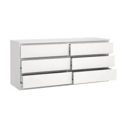 Credenza bianca 153x50x70h cm 6 cassetti - Abacadabra