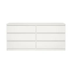Credenza bianca 153x50x70h cm 6 cassetti - Abacadabra