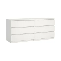 Credenza bianca 153x50x70h cm 6 cassetti - Abacadabra