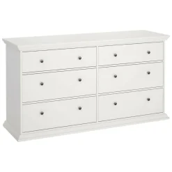 Credenza bianca 163x51x88h cm 6 cassetti - Hibaru