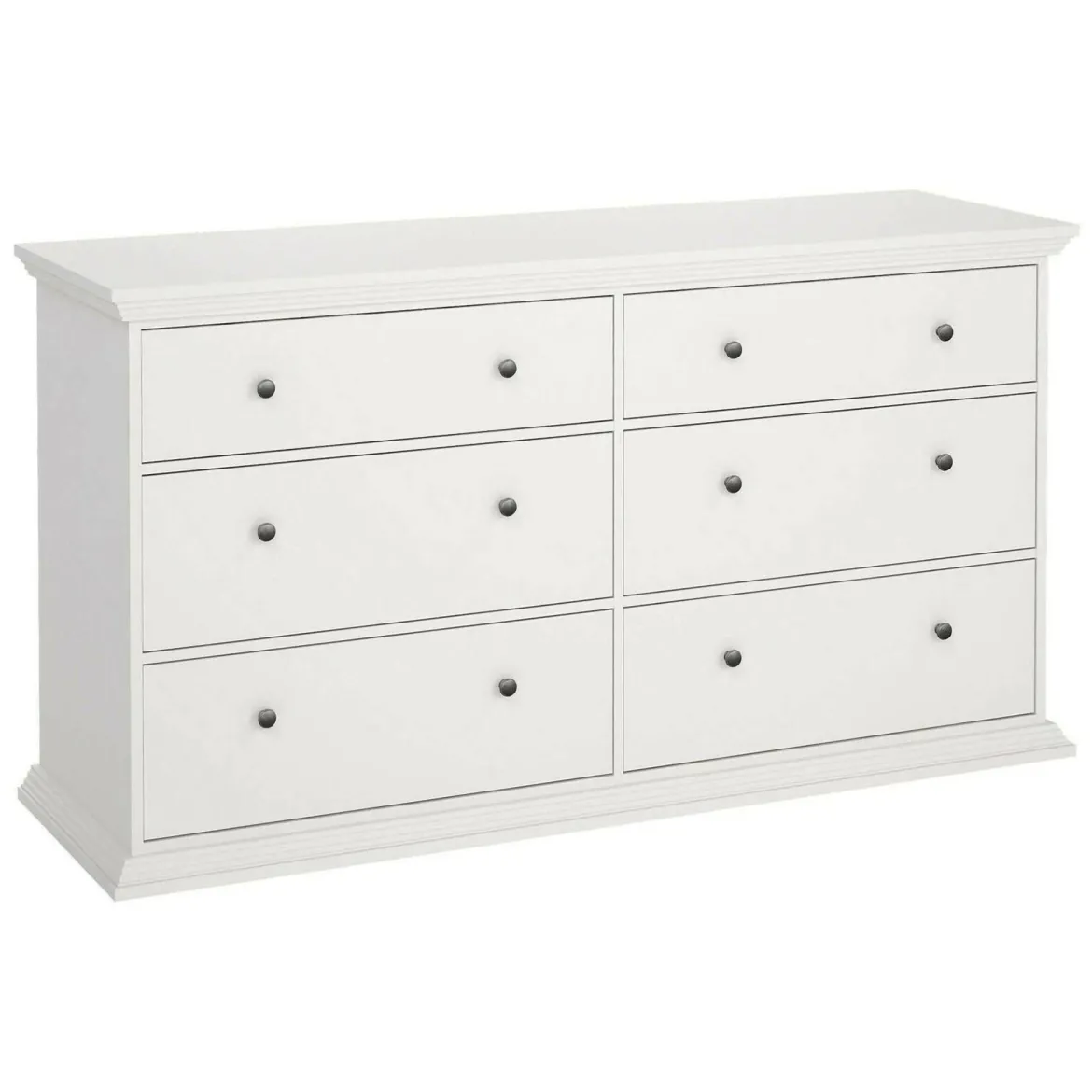 Credenza bianca 163x51x88h cm 6 cassetti - Hibaru