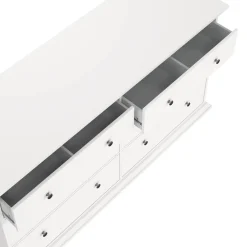 Credenza bianca 163x51x88h cm 6 cassetti - Hibaru