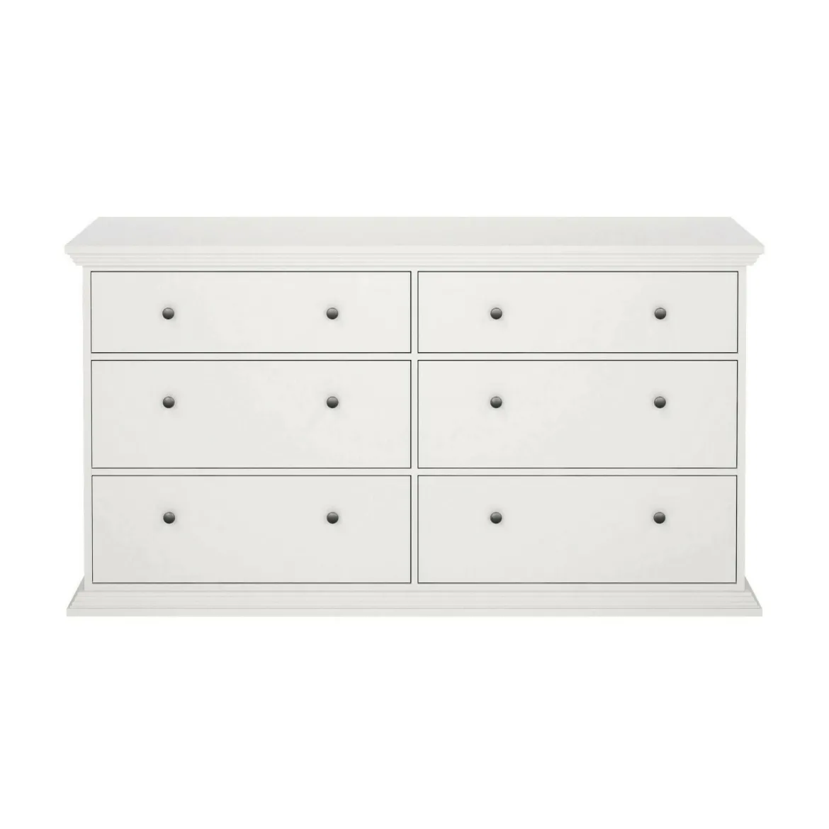 Credenza bianca 163x51x88h cm 6 cassetti - Hibaru