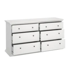 Credenza bianca 163x51x88h cm 6 cassetti - Hibaru
