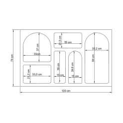Credenza bianca 120x37x74h cm 5 vani - Arsenio