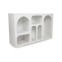Credenza bianca 120x37x74h cm 5 vani - Arsenio