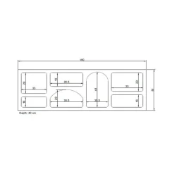 Credenza bianca 160x38x51h cm 7 vani - Arsenio