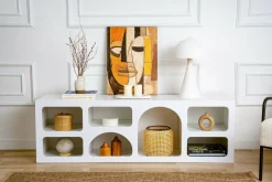 Credenza bianca 160x38x51h cm 7 vani - Arsenio