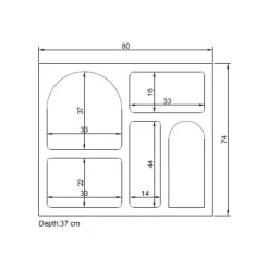 Credenza bianca 80x35x74h cm 4 vani - Arsenio