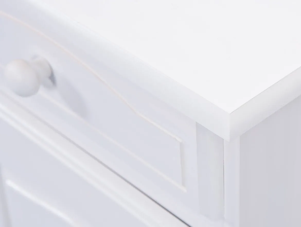 Credenza Bianco 2 Cassetti 4 Ripiani 90x45x181h cm, Apertura Battente, Scorrevole - Pattada