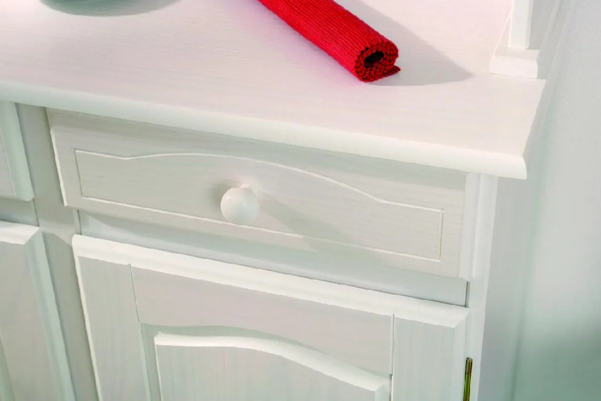 Credenza Bianco 2 Cassetti 4 Ripiani 90x45x181h cm, Apertura Battente, Scorrevole - Pattada