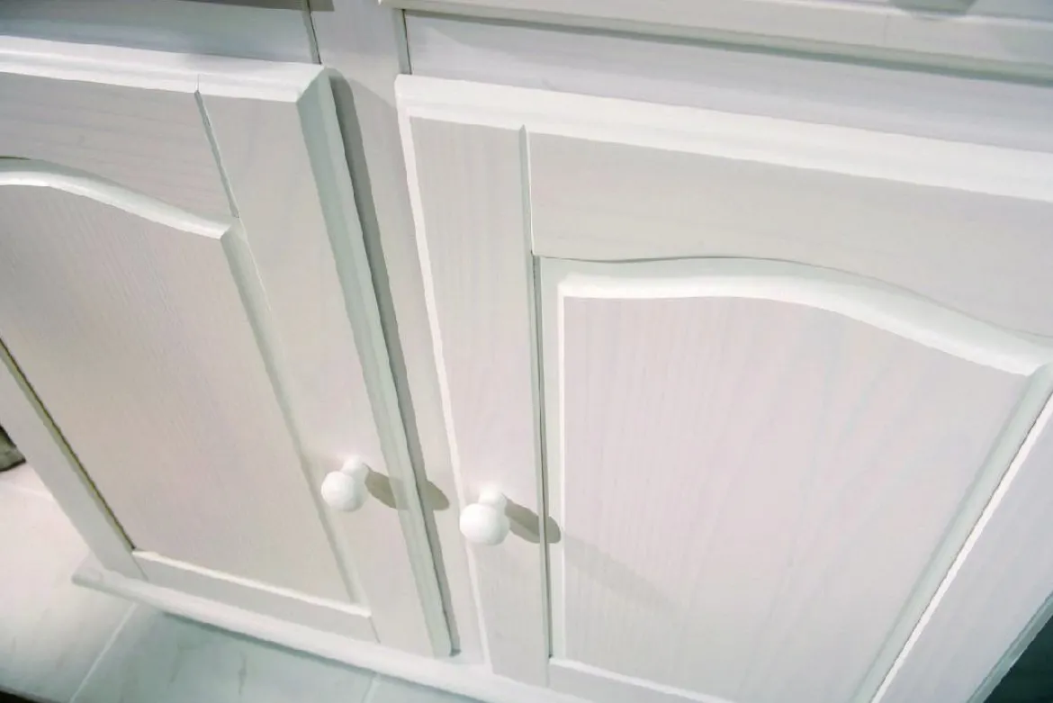 Credenza Bianco 2 Cassetti 4 Ripiani 90x45x181h cm, Apertura Battente, Scorrevole - Pattada