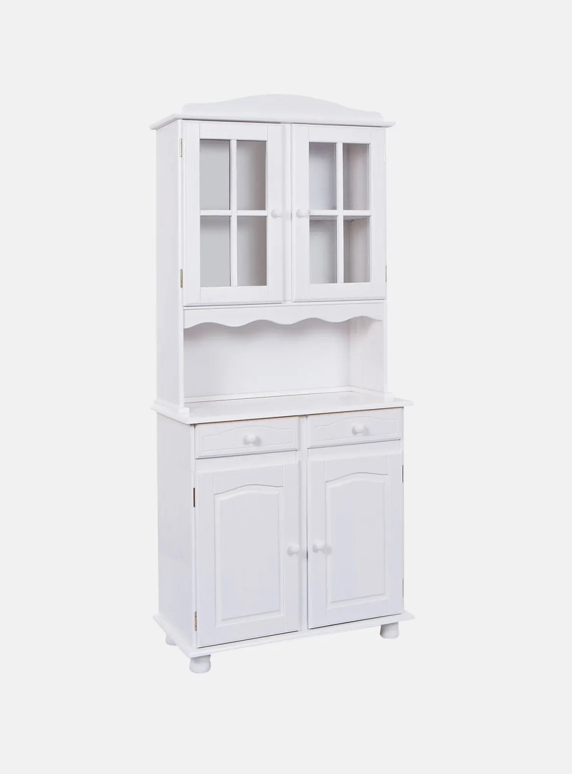 Credenza Bianco 2 Cassetti 4 Ripiani 90x45x181h cm, Apertura Battente, Scorrevole - Pattada