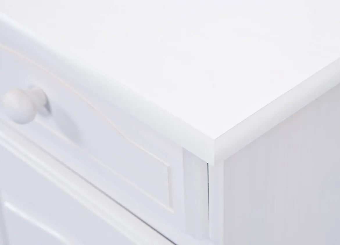 Credenza Bianco 2 Cassetti un Ripiano 90x45x86h cm, Apertura Battente - Buja