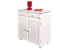 Credenza Bianco 2 Cassetti un Ripiano 90x45x86h cm, Apertura Battente - Buja