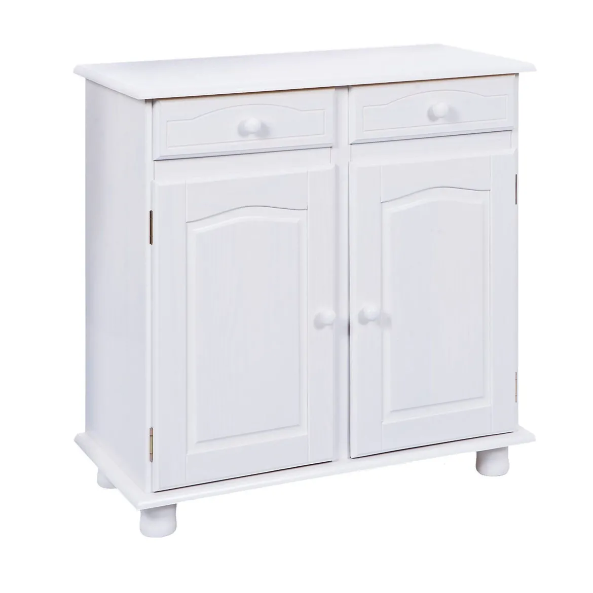 Credenza Bianco 2 Cassetti un Ripiano 88x43x87h cm, Apertura Battente - Pallare