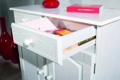 Credenza Bianco 2 Cassetti un Ripiano 90x45x86h cm, Apertura Battente - Buja