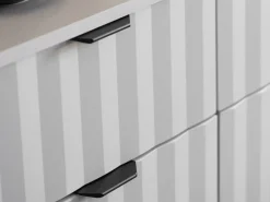 Credenza Bianco Crema 3 Ripiani 3 Cassetti 138x40x90.5h cm, 6 Vani - Paglieta