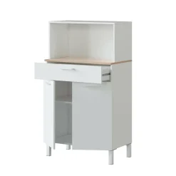 Credenza bianco e legno con cassetto 72x126h cm - Asaro