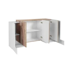 Credenza bianco lucida e acero 200x40x82h cm 6 ante - Amour