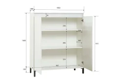 Credenza bianco lucida e antracite 120x42x80h cm 3 ante e 1 cassetto - Bajardo