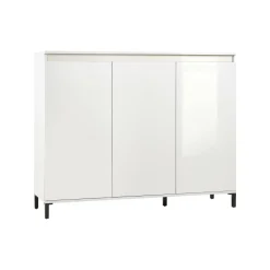 Credenza bianco lucida e antracite 138x40x110h cm 3 ante - Miriana