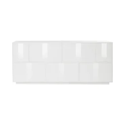 Credenza bianco lucida 200x41x86h cm 7 ante - Clinoumite