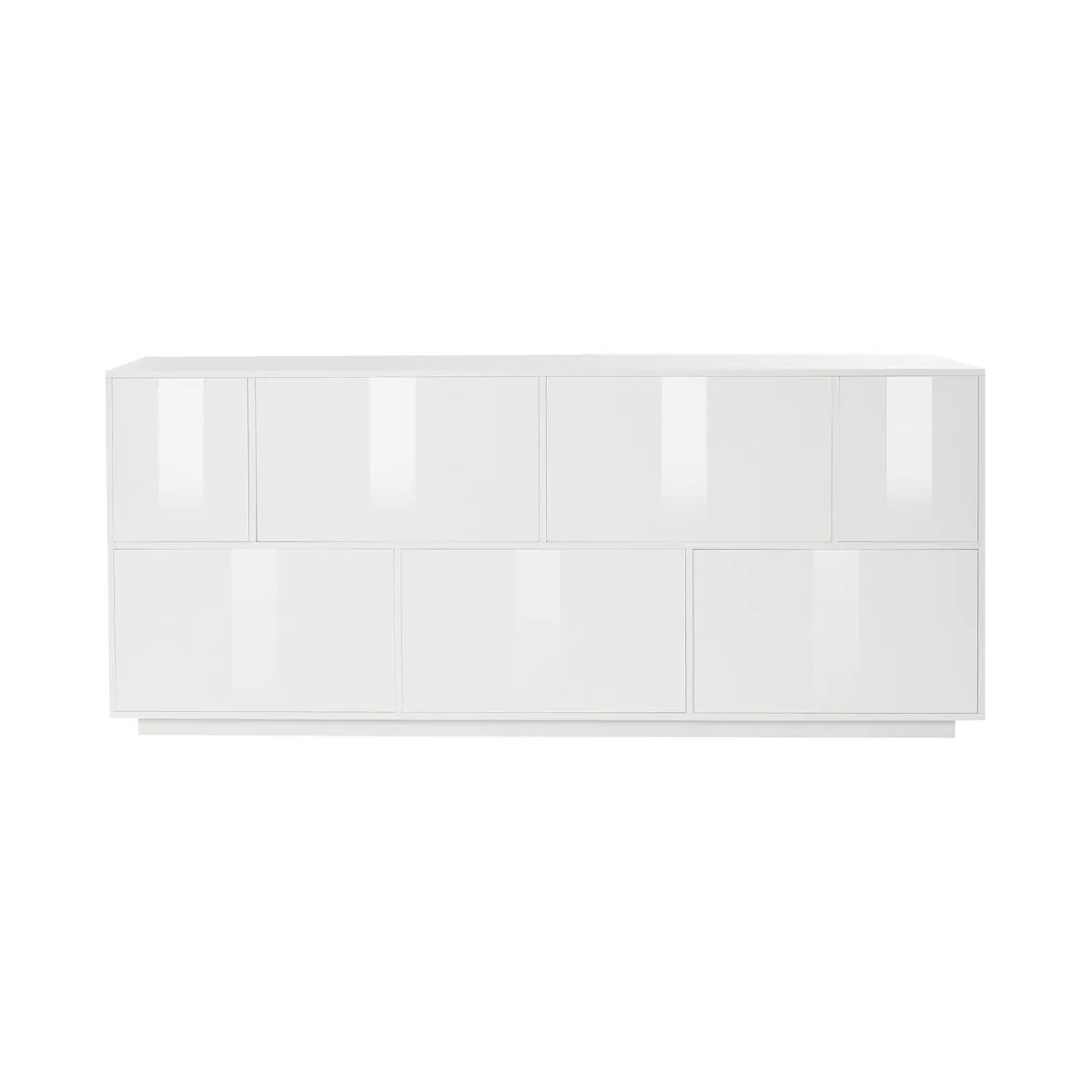 Credenza bianco lucida 200x43x86h cm 4 ante - Ania