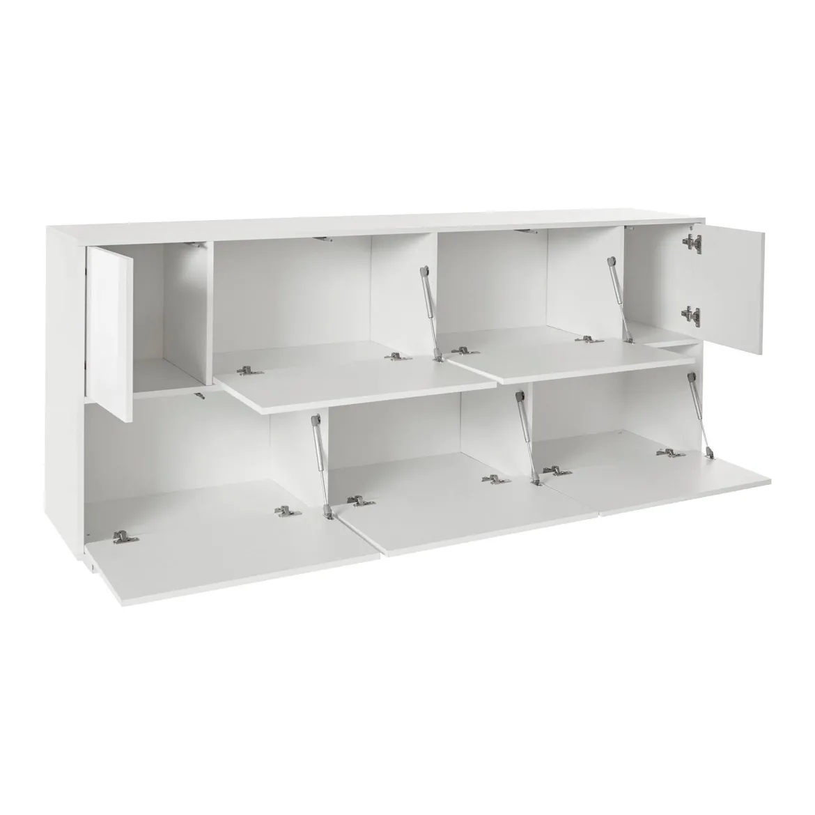 Credenza bianco lucida 200x43x86h cm 4 ante - Ania