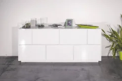 Credenza bianco lucida 200x43x86h cm 4 ante - Ania