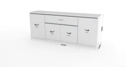 Credenza bianco lucida 210x45x85h cm 4 ante e 3 cassetti - Alchemy