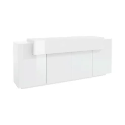 Credenza bianco lucida 220x45x85h cm 5 ante - Discordia