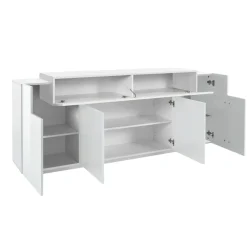 Credenza bianco lucida 220x45x85h cm 5 ante - Discordia
