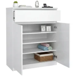 Credenza bianco lucida 81x44x86h cm 2 ante - Arli