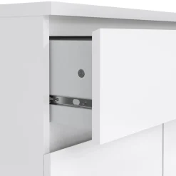 Credenza bianco lucida 80x40x100h cm 2 ante e 1 cassetto - Genziana