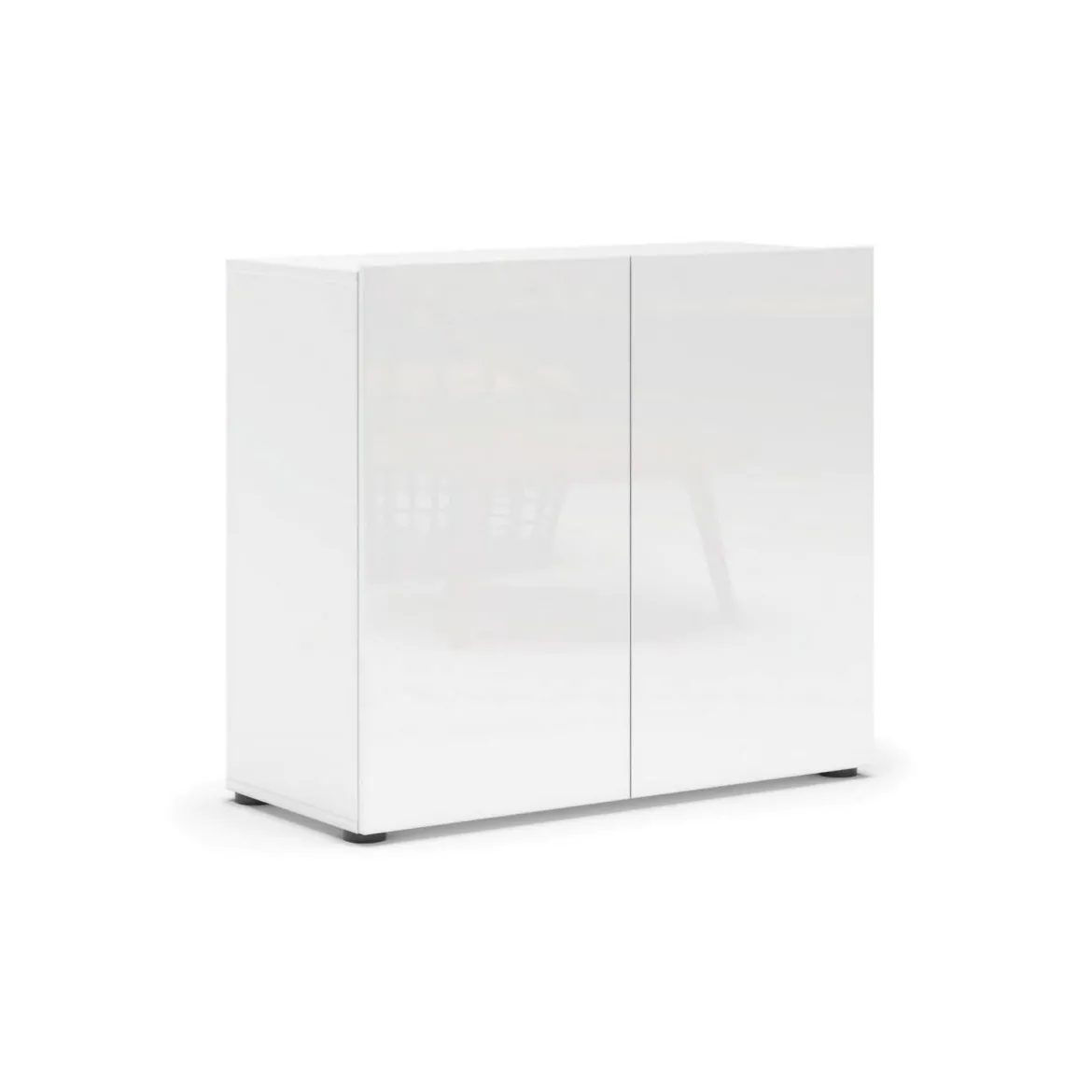 Credenza bianco lucida 90x38x79h cm 2 ante - Ortoclasio