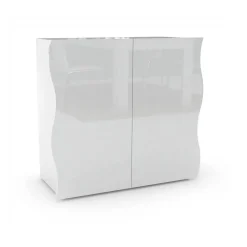 Credenza bianco lucida 90x40x81h cm 2 ante e 2 cassetti - Anifares