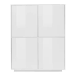 Credenza bianco lucida 100x43x106h cm 2 ante - Arbal