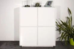 Credenza bianco lucida 100x43x106h cm 2 ante - Arbal