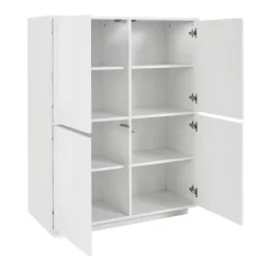 Credenza bianco lucida 100x41x126h cm 4 ante - Ara