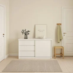 Credenza bianco lucida 120x43x126h cm 4 ante - Abbabbau
