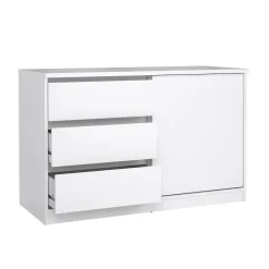 Credenza bianco lucida 120x43x126h cm 4 ante - Abbabbau