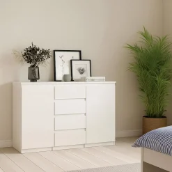 Credenza bianco lucida 121x38x86h cm 2 ante - Acab