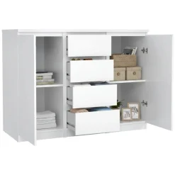 Credenza bianco lucida 121x38x86h cm 2 ante - Acab