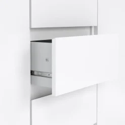 Credenza bianco lucida 120x50x90h cm 2 ante e 4 cassetti - Angelika
