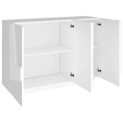 Credenza bianco lucida 124x40x81h cm 2 ante e 4 cassetti - Aksa