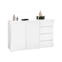 Credenza bianco lucida 135x38x79h cm 3 ante - Amelyah