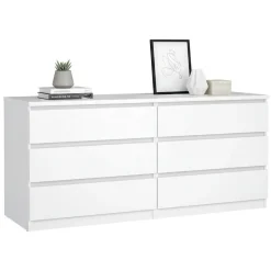 Credenza bianco lucida 153x50x70h cm 6 cassetti - Abacadabra